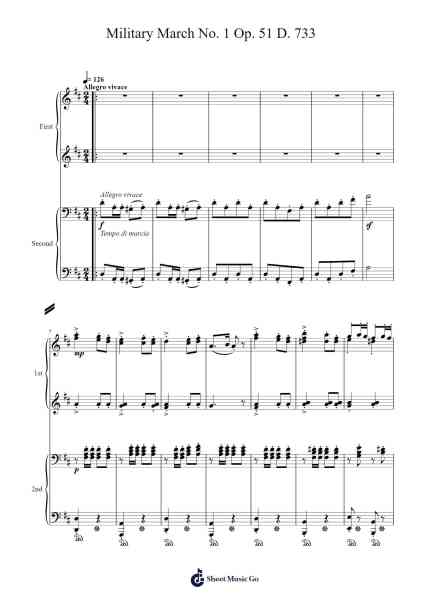 Marche militaire in D Major, D. 733, No. 1 Sheet Music by Franz Schubert-Arr.Geofril Bachril