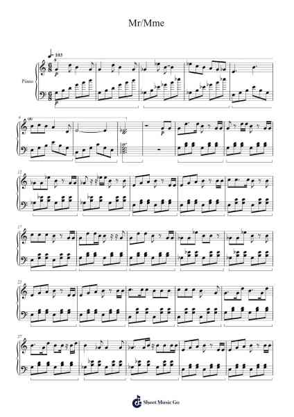 Mr/Mme Sheet Music by Loïc Nottet-Arr.Louann Bonpe