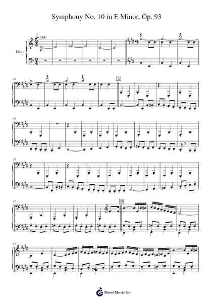 Symphony No. 10 in E Minor, Op. 93 Sheet Music by Dmitri Shostakovich-Arr.Nodric