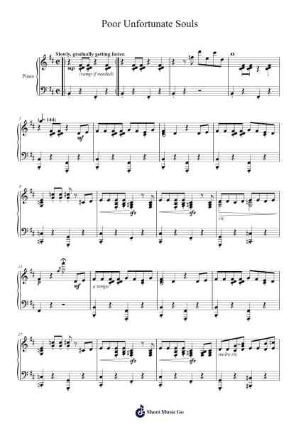 Poor Unfortunate Souls Sheet Music by Alan Menken-Arr.Jeamesjosh