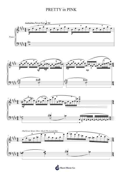 PRETTY in PINK Pre-Fabricated Make yo Own Self-Assembly Comes with Parts Sheet Music by 21st ccentury boy-Arr.Trebes