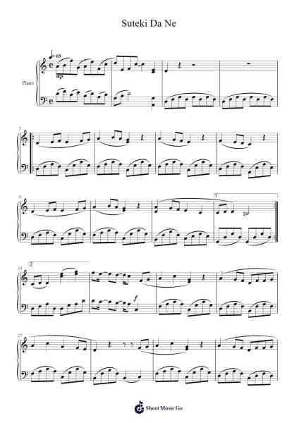 Suteki Da Ne Sheet Music by Nobuo Uematsu-Arr.Leifclaire Frankbrooke