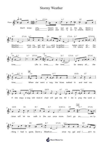 Stormy Weather Sheet Music by Harold Arlen-Arr.Thoclare