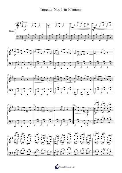 Toccata No. 1 in E minor Sheet Music by Mason Ma-Arr.Sigwy Lorxine