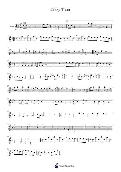 Crazy Train Sheet Music by Matjoel Sherniell-Arr.Handre Raekiel