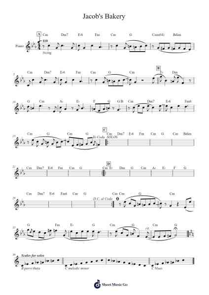 Jacob's Bakery Sheet Music by ZeMiSo-Arr.Thompdice