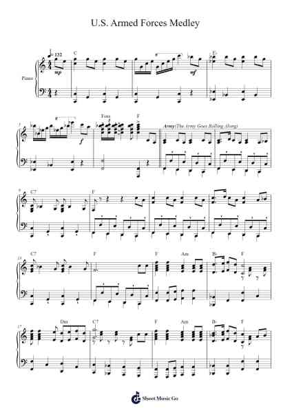 U.S. Armed Forces Medley Sheet Music by Various Artists-Arr.Oisenrob Clyger