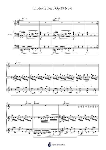 Etude-Tableau Op. 39 No. 6 in E-flat Minor (Little Red Riding Hood) Sheet Music by Sergei Rachmaninoff-Arr.Ligreen