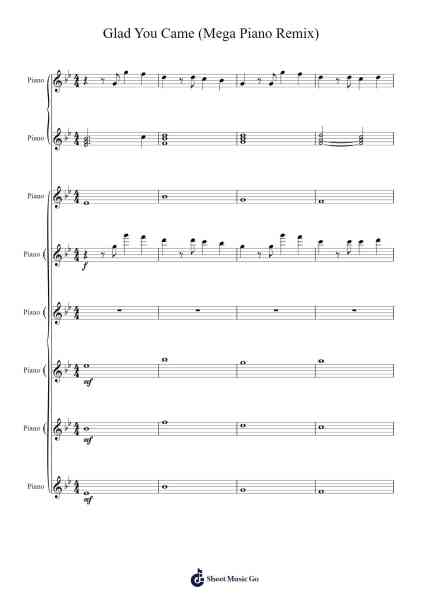 Glad You Came (Mega Piano Remix) Sheet Music by Nify Baulie-Arr.Kyletus Stanchloe