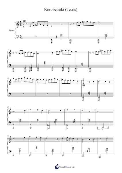 Korobeiniki (Tetris) Sheet Music by undefined-Arr.Jersharp
