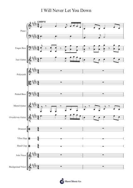 I Will Never Let You Down Sheet Music by Rita Ora-Arr.Beardfaithe Kirkbia