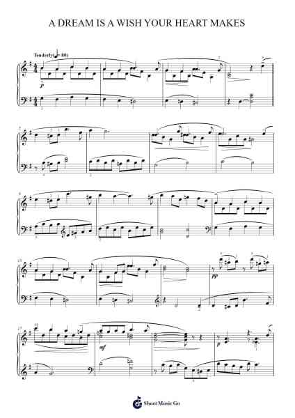 A Dream Is A Wish Your Heart Makes Sheet Music by Ilene Woods/Linda Ronstadt-Arr.Abralph Strares