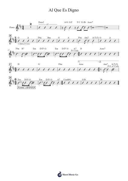 Al Que Es Digno Sheet Music by Marcos Witt-Arr.Denuel Shirbill