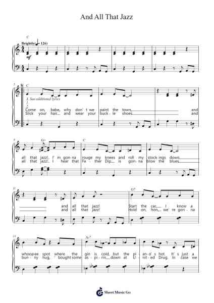 And All That Jazz Sheet Music by John Kander/Fred Ebb-Arr.Subill