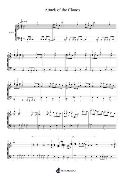 Star Wars: Episode II Attack of the Clones Sheet Music by John Williams-Arr.Nypkins Shakeats