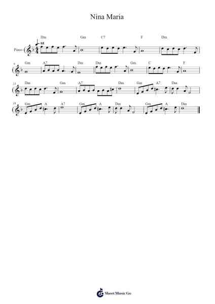 Nina Maria Sheet Music by Elias Rahbani-Arr.Hedbill