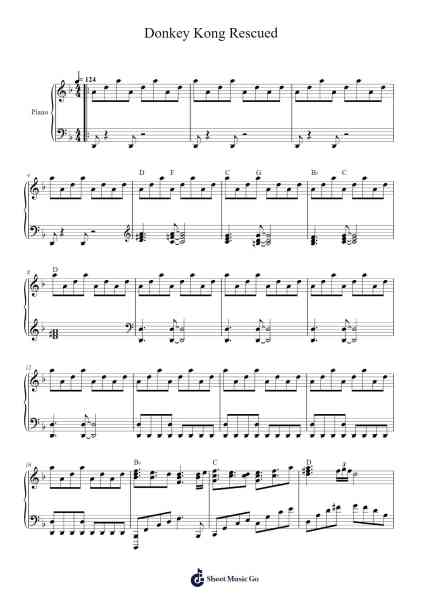 Donkey Kong Rescued Sheet Music by David Wise-Arr.Wrightxon Tinett