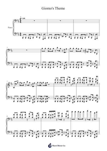 Giorno's Theme Sheet Music by Yugo Kanno-Arr.Fieldtein