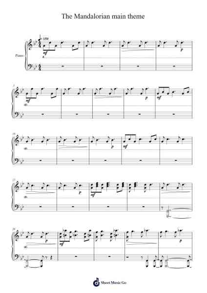 The Mandalorian Main Theme Sheet Music by Ludwig Göransson-Arr.Chandys Jehan