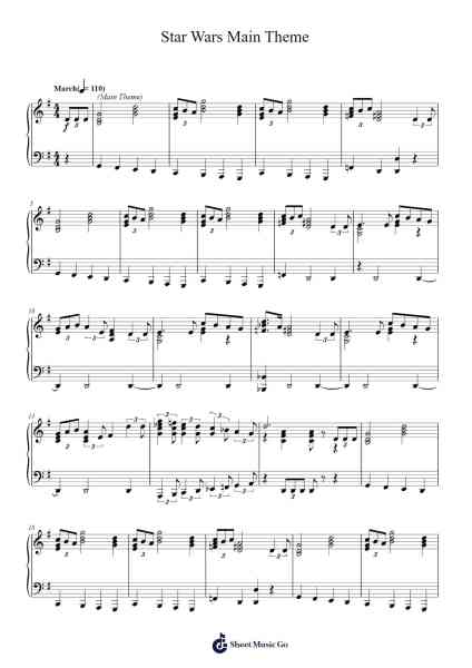 Star Wars Main Theme Sheet Music by John Williams-Arr.Binghugh