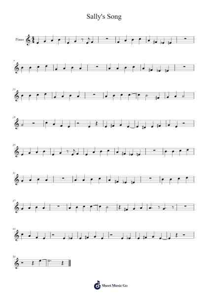Sally's Song โน้ตเพลงโดย Disney-Arr.Midper