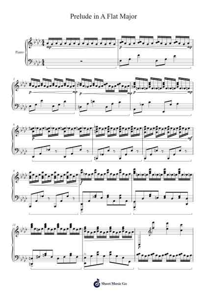 Prelude in A Flat Major Sheet Music by Chance Caprarola-Arr.Kathtta