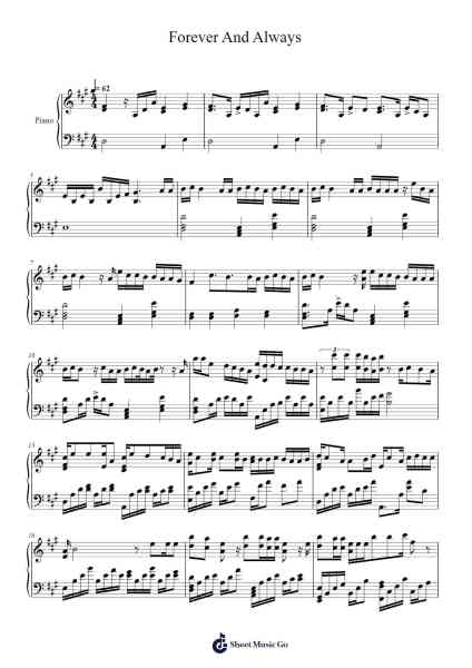 Forever And Always Sheet Music by Taylor Swift-Arr.Wildmy