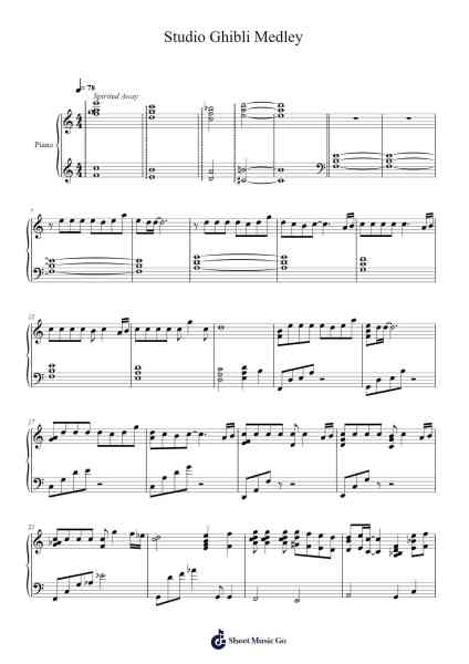 Studio Ghibli Medley Sheet Music by Joe Hisaishi-Arr.Lopeare