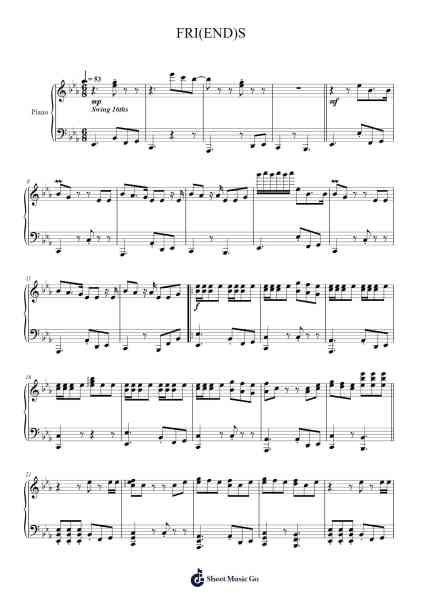 FRI(END)S Sheet Music by BTS-Arr.Churwalsh