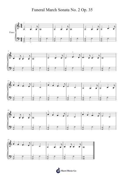 Piano Sonata No. 2 in B-Flat Minor, Op. 35 "Marche funèbre" Sheet Music by Frédéric Chopin-Arr.Corsay Parhys