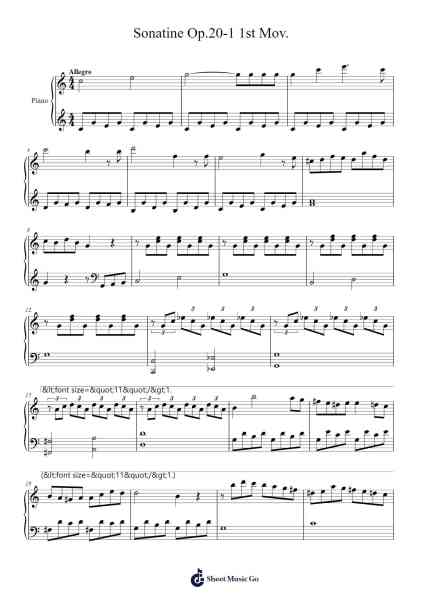 Sonatine Op.20-1 1st Mov. Sheet Music by Kanye West-Arr.Bettiane Rexpoe