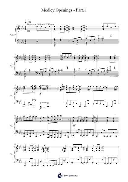 Medley Openings - Part.1 (For piano) Sheet Music by Dialyxx-Arr.Hudfitch Terleign