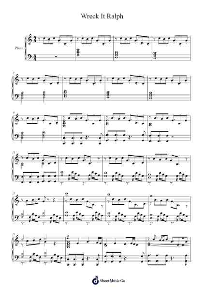 Wreck-It Ralph Sheet Music by Ryan Lundell-Arr.Lilrald