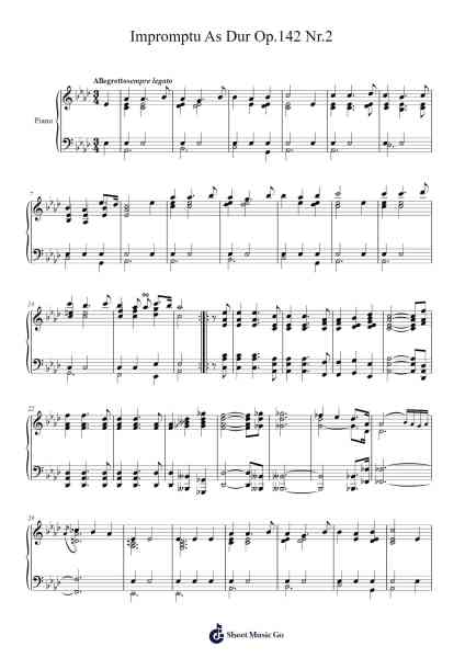 Impromptu in A-flat Major, D. 935, No. 2 Sheet Music by Franz Schubert-Arr.Orence