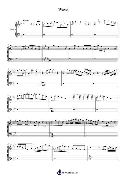 Wave Sheet Music by Antonio Carlos Jobim-Arr.Ruthneil Rulan