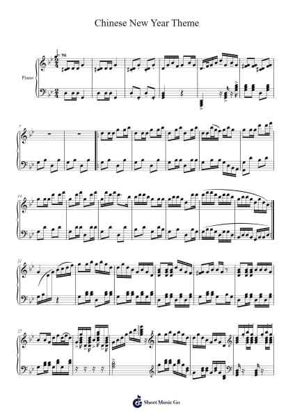 Chinese New Year Theme Sheet Music by undefined-Arr.Urvien Browntha