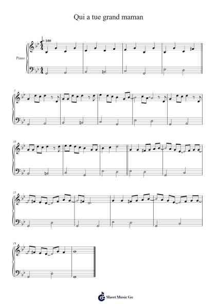 Qui a tué grand maman Sheet Music by Michel Polnareff-Arr.Jackbing Priceliot
