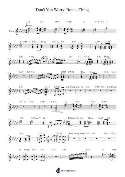 Don't You Worry 'Bout a Thing Sheet Music by Incognito-Arr.Oryet Zosoll