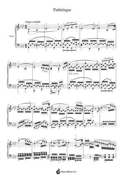 Sonata No. 8 in C Minor, Op. 13 "Pathétique": II. Adagio cantabile Sheet Music by Ludwig van Beethoven-Arr.Bartrhys Shelcie
