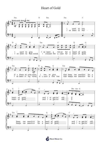 Heart of Gold Sheet Music by Neil Young-Arr.Blairharte Titess