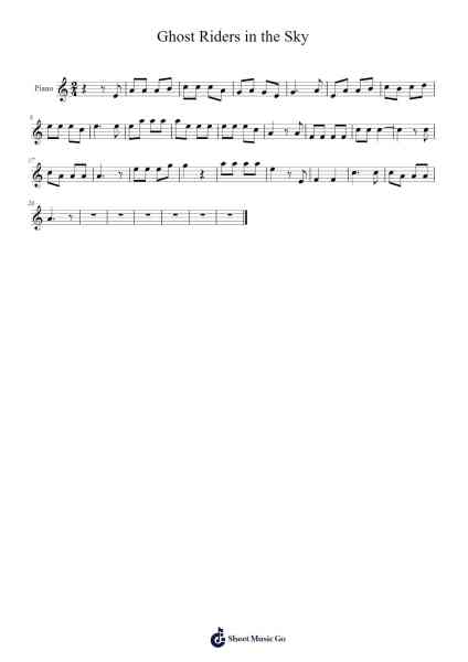 Ghost Riders in the Sky Sheet Music by -Arr.Nanzie