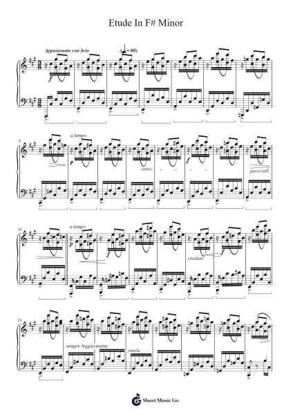 Etude in F# Minor Sheet Music by Adegbola Damola Nimi-Arr.Nodric