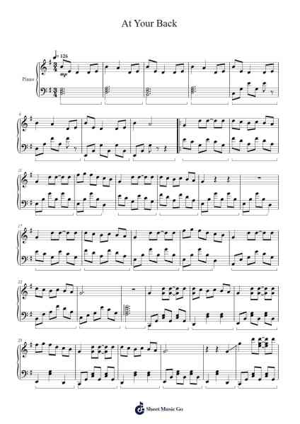 At Your Back Sheet Music by Yasunori Nishiki-Arr.Hunfrances Dunnfay