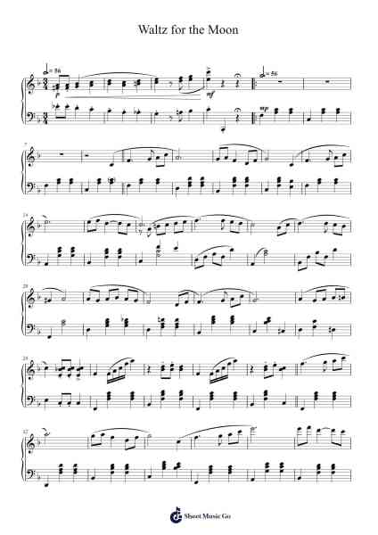 Waltz for the Moon Sheet Music by Nobuo Uematsu-Arr.Jawild