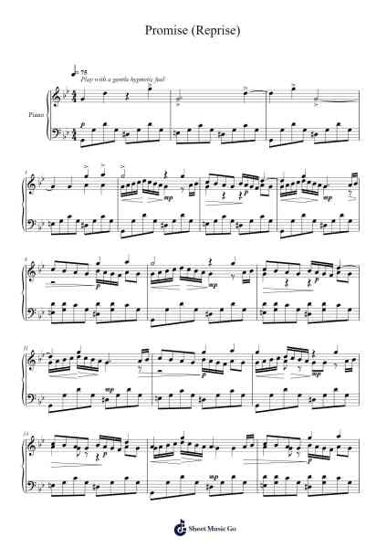 Promise (Reprise) Sheet Music by Akira Yamaoka-Arr.Kagar Pullrah