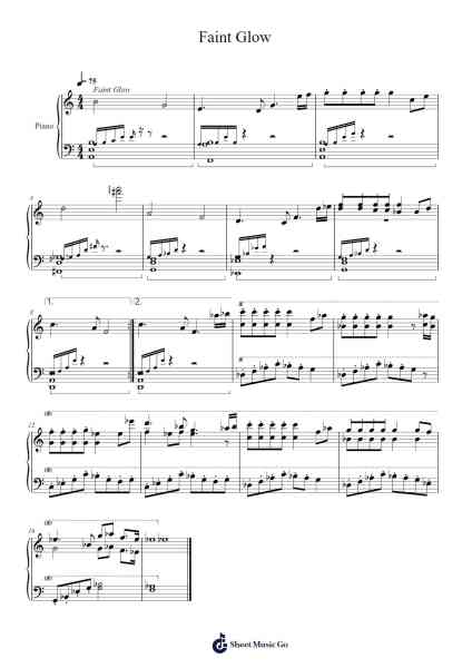 Faint Glow Musica per pianoforte di Toby Fox - Arr.Lanme