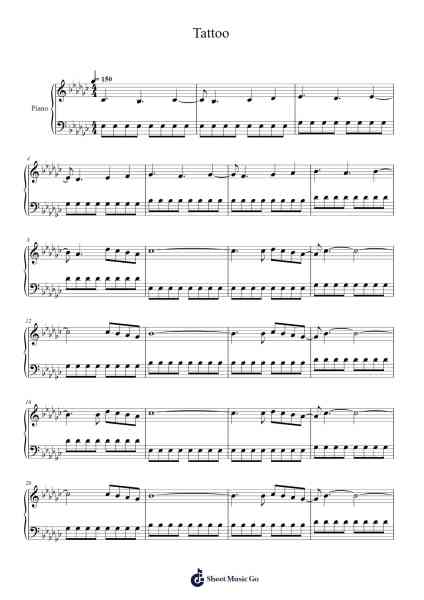 Tattoo Sheet Music by Loreen-Arr.Beazie Bushwild