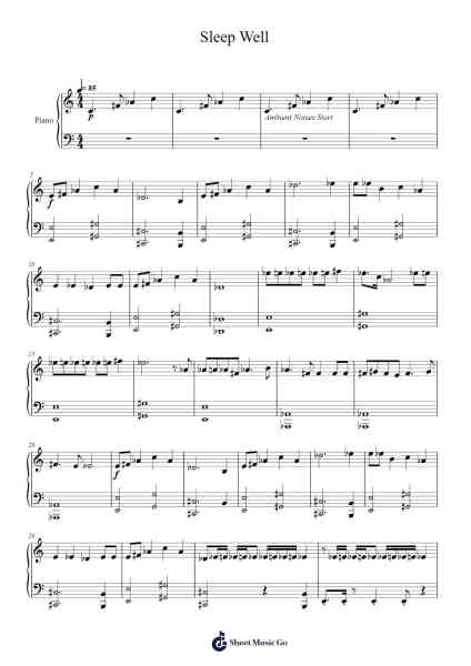 Sleep Well Sheet Music by Bongel-Arr.Bivien