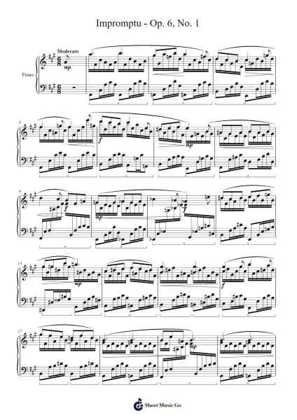Impromptu Op. 6, No. 1 Sheet Music by Bastien Vlc-Arr.Wheenan