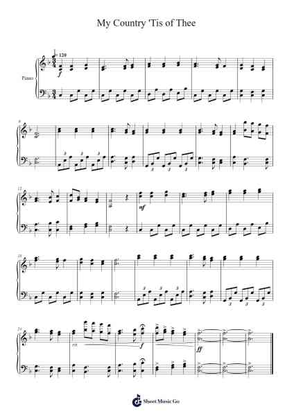 My Country, 'Tis of Thee Sheet Music by Samuel Francis Smith-Arr.Toddgail